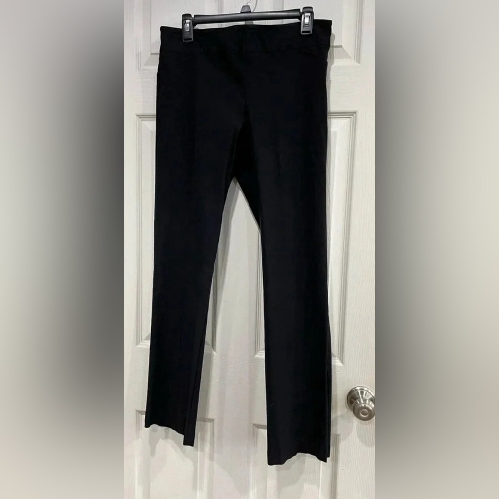 AB Studio Women’s Large Black Straight Stretch Pants Slacks GUC